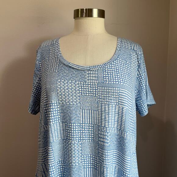 Cuddl Duds CottonWear Blue Chambray Print Midi Dress - Picture 4 of 8